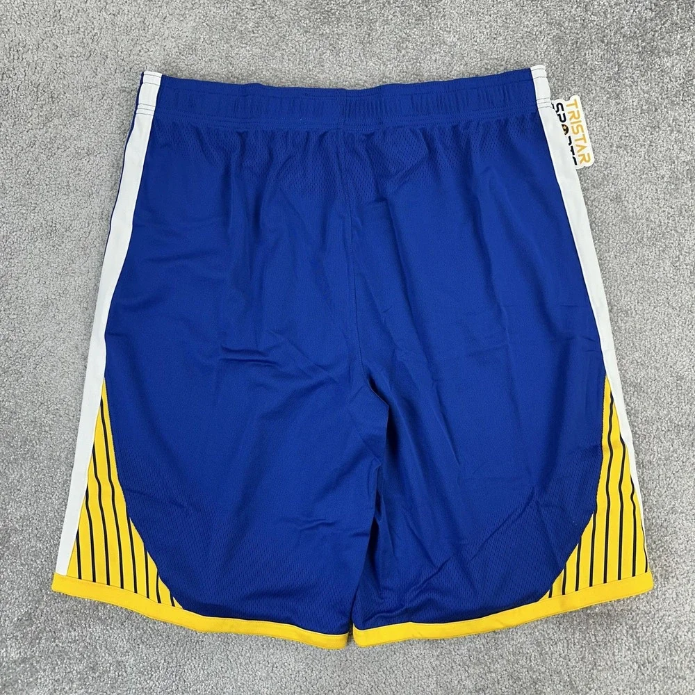 Golden State Warriors Shorts Mens XXL 44 +2 Blue Yellow Basketball Nike Dri Fit